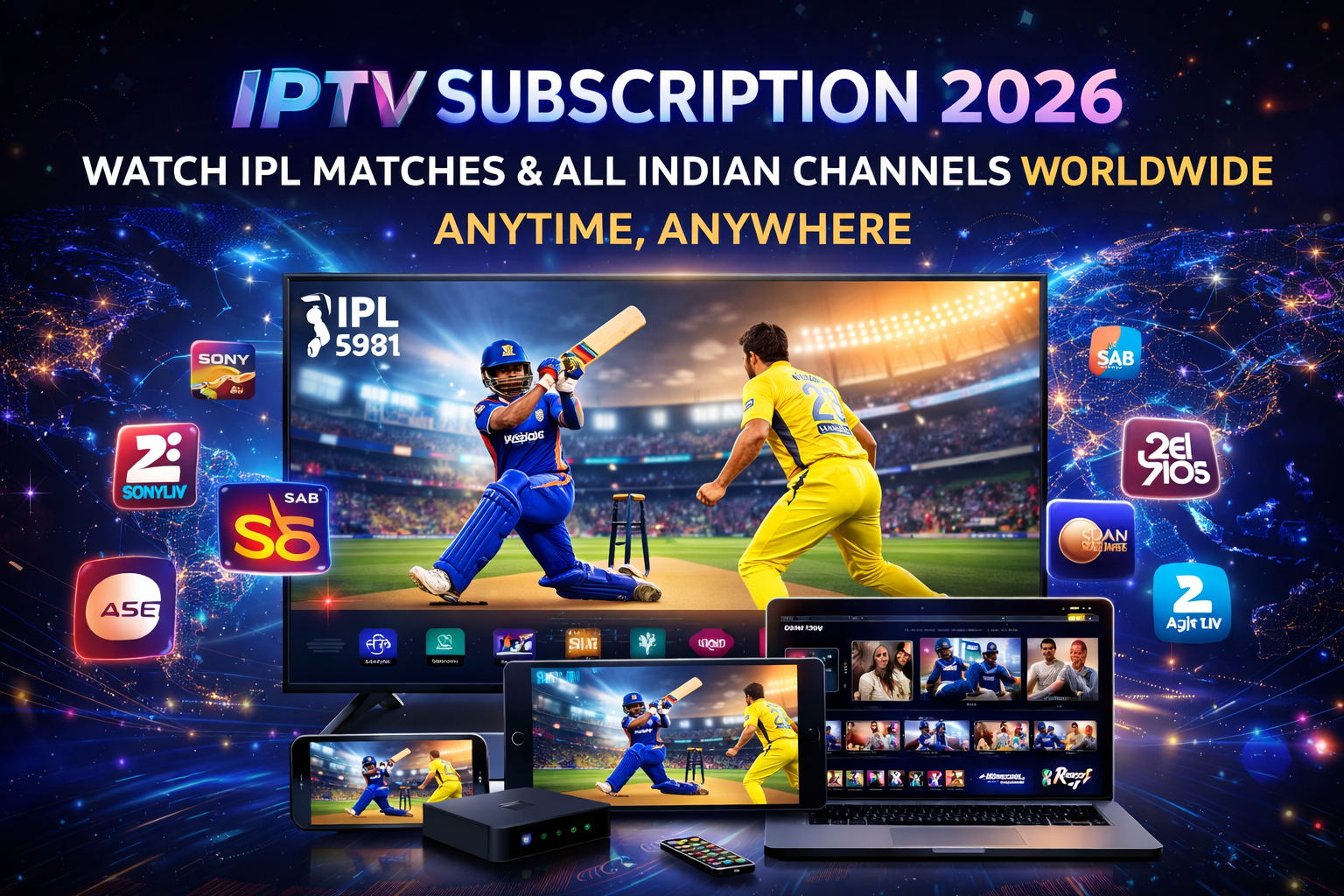 Best Indian IPTV service for IPL live cricket streaming on smart TV, mobile, and multiple devices in HD and 4K quality