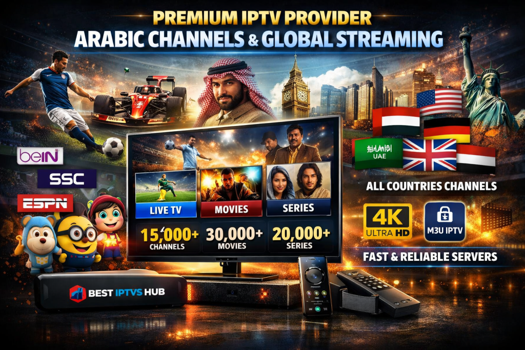 Premium IPTV provider streaming Arabic channels and sports worldwide