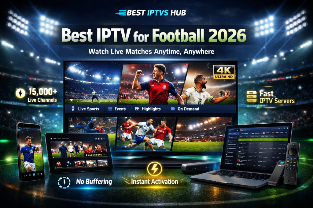 Best IPTV for football streaming with live sports channels in 4K
