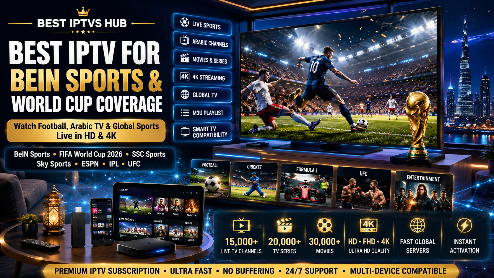 Best IPTV for BeIN Sports and FIFA World Cup live streaming