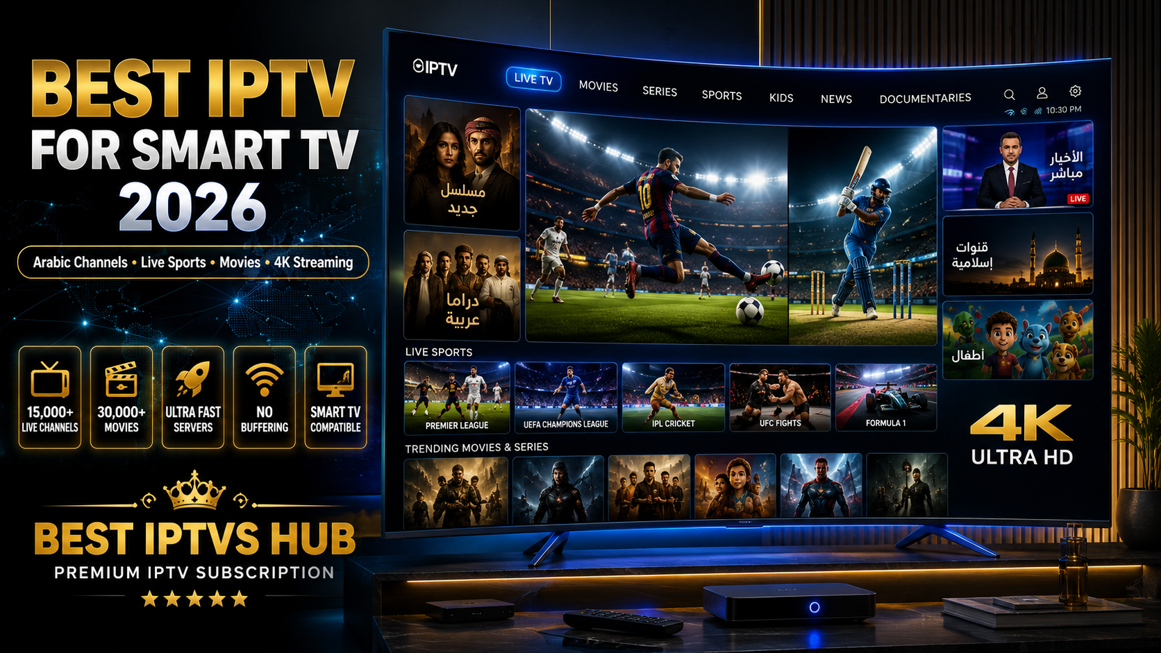 Best IPTV for Smart TV with Arabic channels and live sports