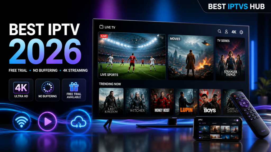 Best IPTV subscription with free trial 2026 no buffering HD streaming