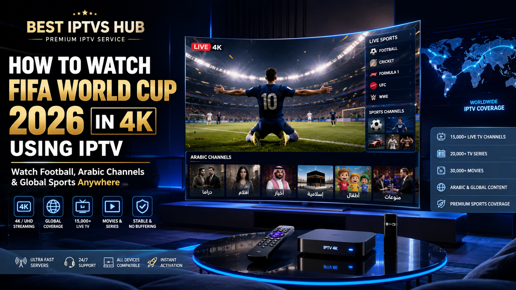 Best IPTV for FIFA World Cup 2026 in 4K and Arabic sports channels