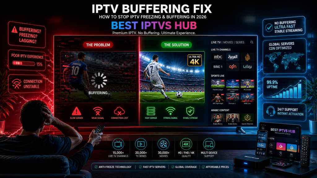 IPTV buffering fix for sports and Arabic channels streaming