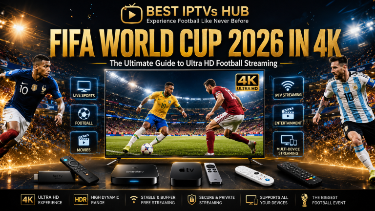 Watch FIFA World Cup 2026 in 4K on a premium Smart TV with Ultra HD football streaming, IPTV technology, and immersive stadium visuals.